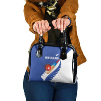 New Zealand Cricket Shoulder Handbag Kiwi Birds Haka Dance Blue Fern Sporty Style LT03 One Size Blue - Polynesian Pride
