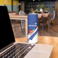 Custom New Zealand Cricket Skinny Tumbler Kiwi Birds Haka Dance Blue Fern Sporty Style LT03 - Polynesian Pride