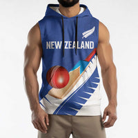 Custom New Zealand Cricket Sleeveless Hoodie Kiwi Birds Haka Dance Blue Fern Sporty Style LT03 - Polynesian Pride
