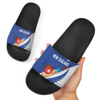 New Zealand Cricket Slide Sandals Kiwi Birds Haka Dance Blue Fern Sporty Style LT03 - Polynesian Pride