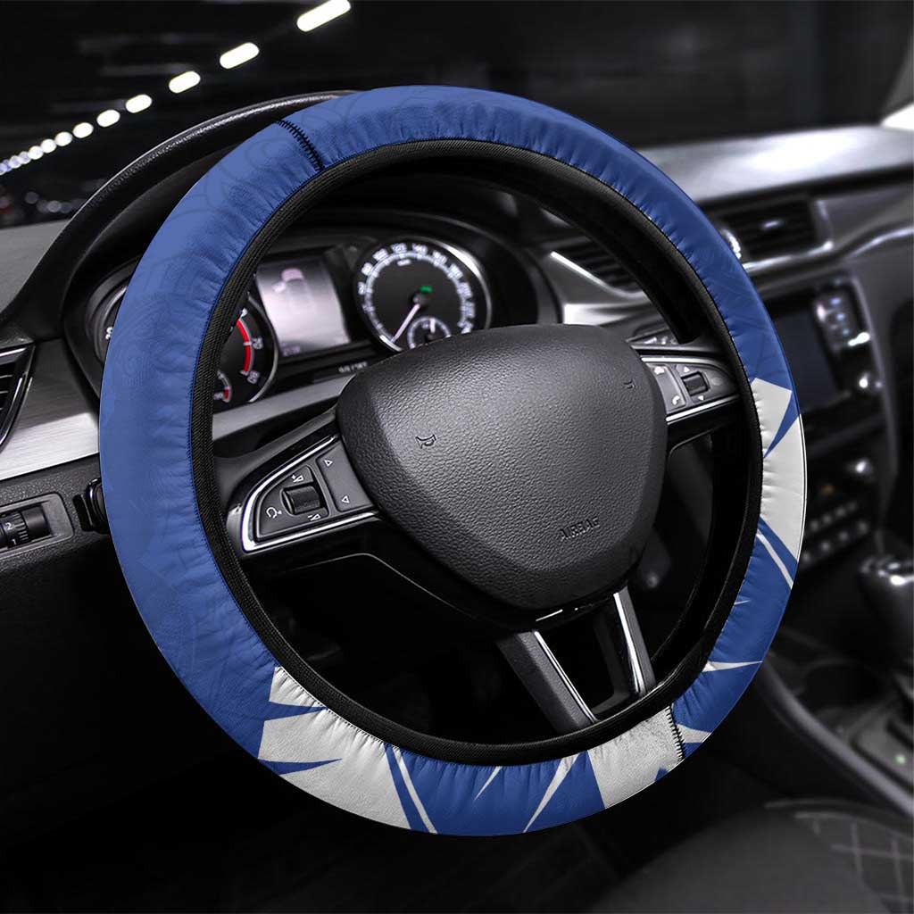New Zealand Cricket Steering Wheel Cover Kiwi Birds Haka Dance Blue Fern Sporty Style LT03 Universal Fit Blue - Polynesian Pride