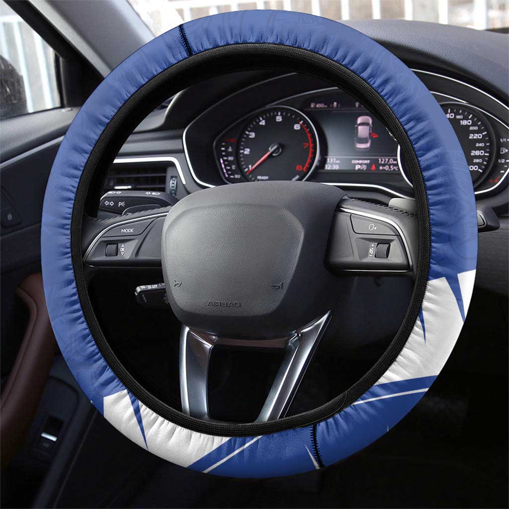New Zealand Cricket Steering Wheel Cover Kiwi Birds Haka Dance Blue Fern Sporty Style LT03 - Polynesian Pride