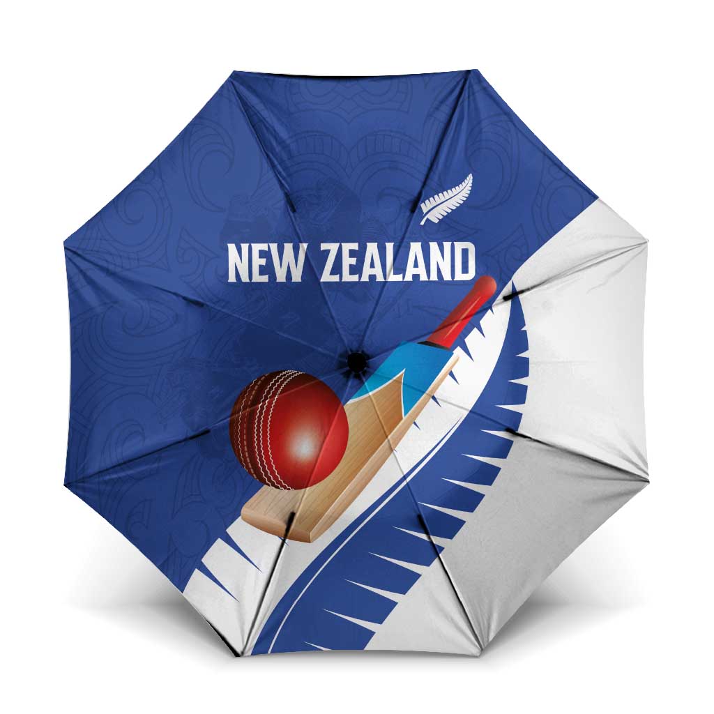 New Zealand Cricket Umbrella Kiwi Birds Haka Dance Blue Fern Sporty Style LT03 One Size Folded 11.42 inch Opened Diameter 37.4 inch Blue - Polynesian Pride