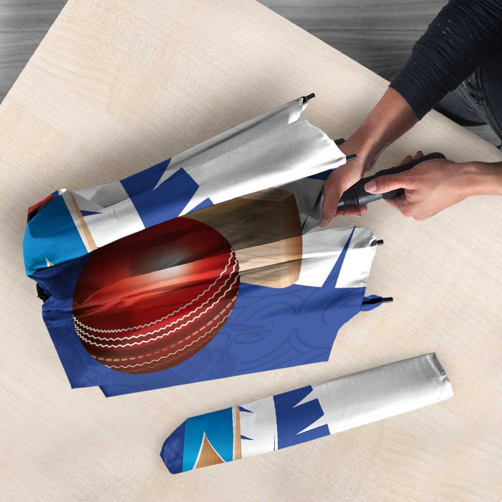 New Zealand Cricket Umbrella Kiwi Birds Haka Dance Blue Fern Sporty Style LT03 - Polynesian Pride