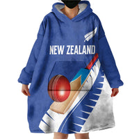 Custom New Zealand Cricket Wearable Blanket Hoodie Kiwi Birds Haka Dance Blue Fern Sporty Style LT03 - Polynesian Pride