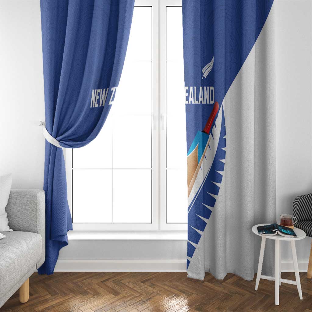New Zealand Cricket Window Curtain Kiwi Birds Haka Dance Blue Fern Sporty Style LT03 - Polynesian Pride
