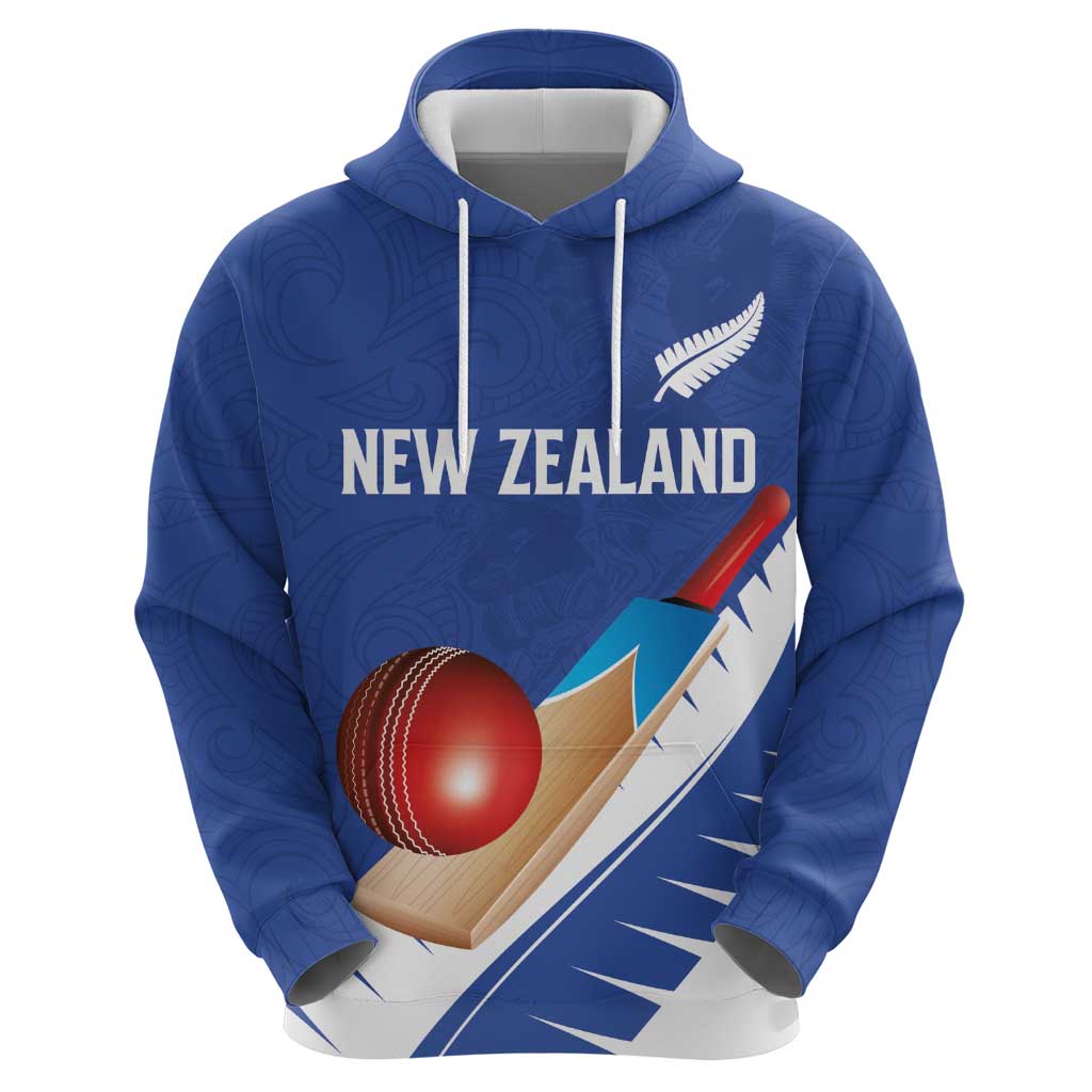 Custom New Zealand Cricket Zip Hoodie Kiwi Birds Haka Dance Blue Fern Sporty Style LT03 - Polynesian Pride