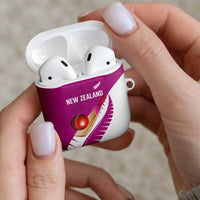 New Zealand Cricket AirPods Case Kiwi Birds Haka Dance Pink Fern Sporty Style LT03 - Polynesian Pride