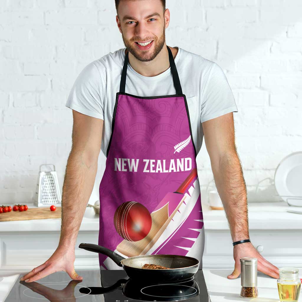 New Zealand Cricket Apron Kiwi Birds Haka Dance Pink Fern Sporty Style LT03 - Polynesian Pride