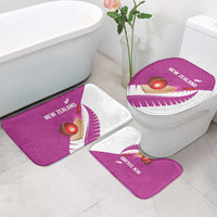 New Zealand Cricket Bathroom Set Kiwi Birds Haka Dance Pink Fern Sporty Style LT03 - Polynesian Pride
