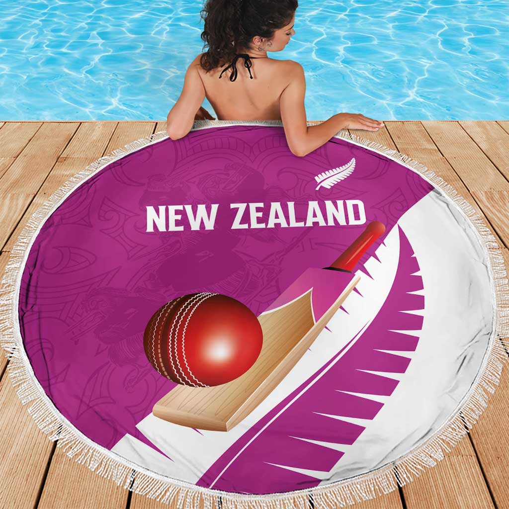 New Zealand Cricket Beach Blanket Kiwi Birds Haka Dance Pink Fern Sporty Style LT03 - Polynesian Pride