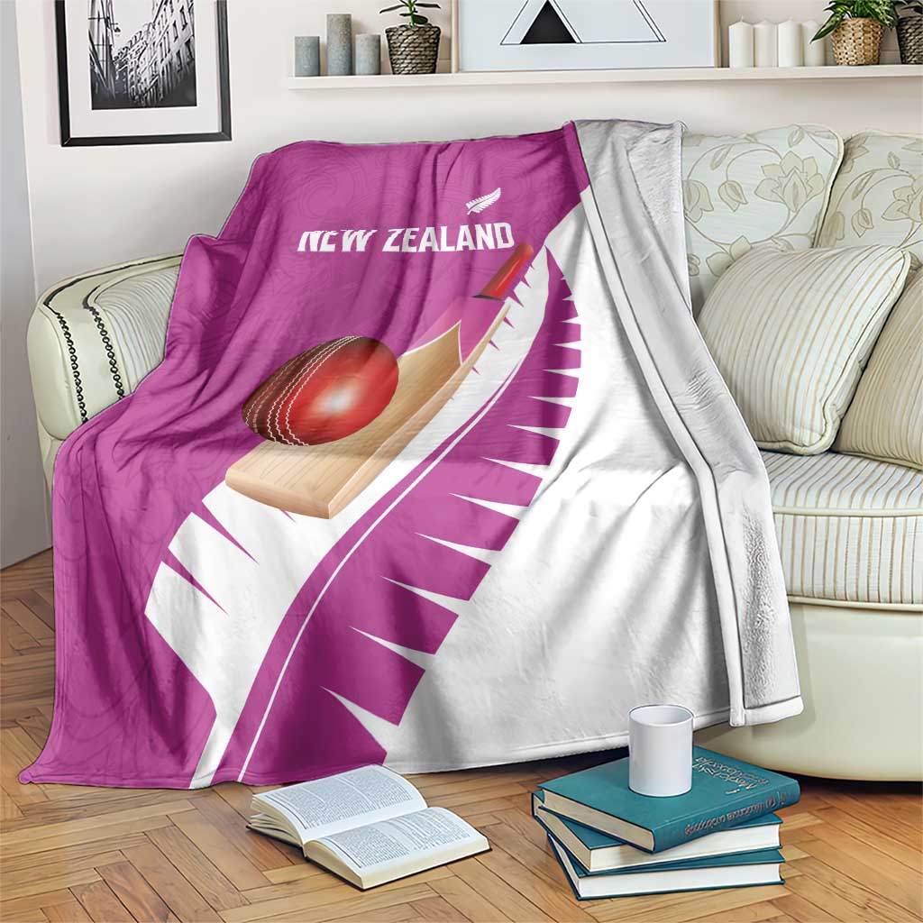 New Zealand Cricket Blanket Kiwi Birds Haka Dance Pink Fern Sporty Style