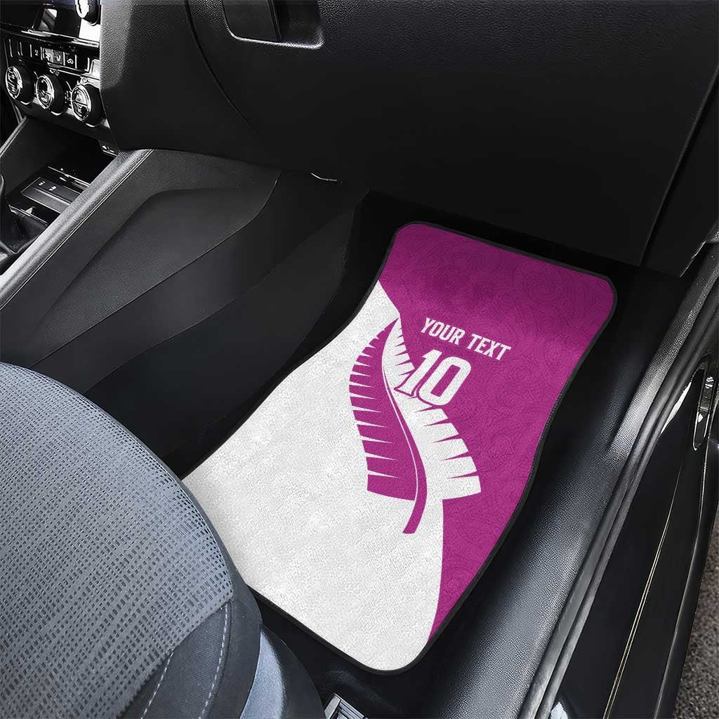Custom New Zealand Cricket Car Mats Kiwi Birds Haka Dance Pink Fern Sporty Style LT03 - Polynesian Pride