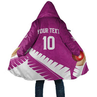 Custom New Zealand Cricket Cloak Kiwi Birds Haka Dance Pink Fern Sporty Style
