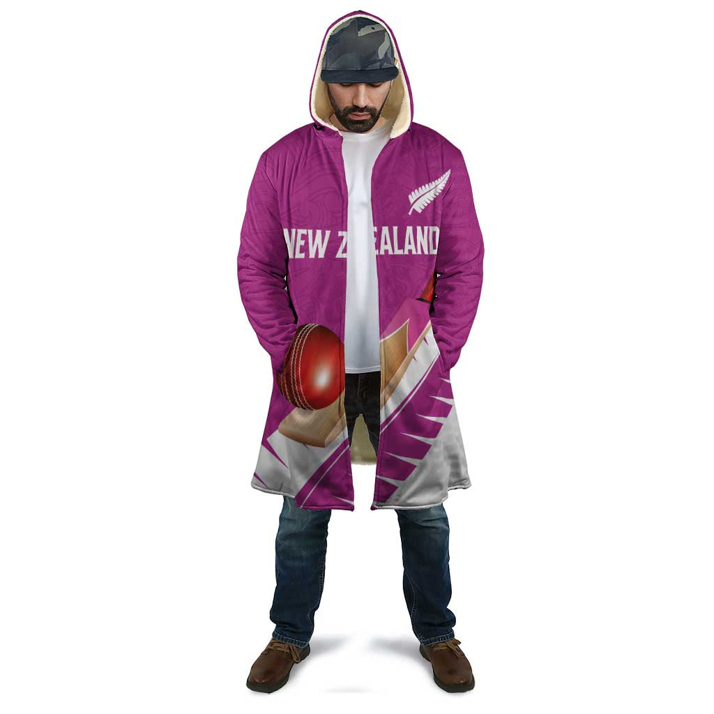 Custom New Zealand Cricket Cloak Kiwi Birds Haka Dance Pink Fern Sporty Style