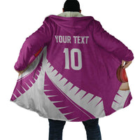 Custom New Zealand Cricket Cloak Kiwi Birds Haka Dance Pink Fern Sporty Style