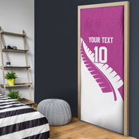 Custom New Zealand Cricket Door Cover Kiwi Birds Haka Dance Pink Fern Sporty Style LT03 - Polynesian Pride