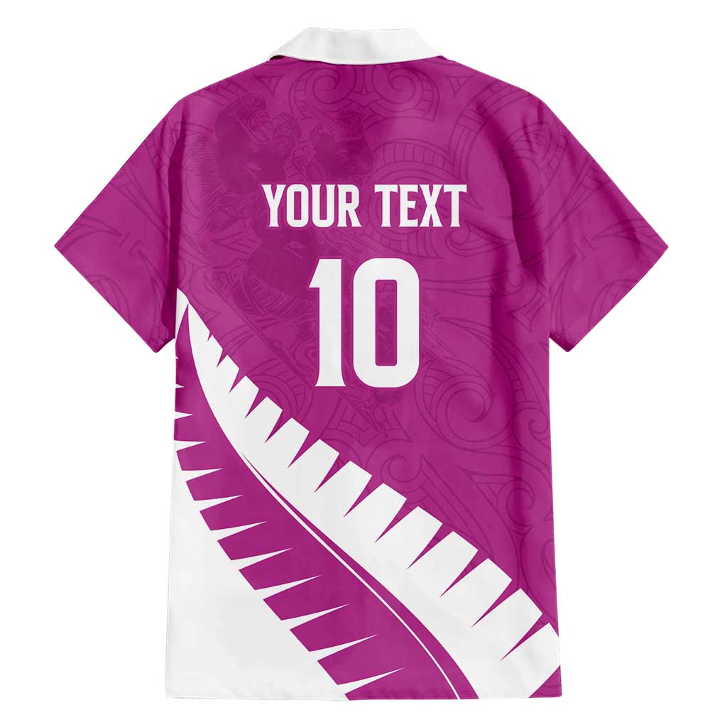 Custom New Zealand Cricket Family Matching Puletasi and Hawaiian Shirt Kiwi Birds Haka Dance Pink Fern Sporty Style LT03 - Polynesian Pride