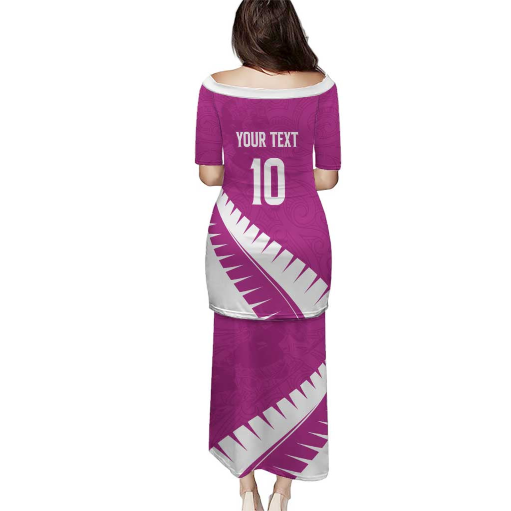 Custom New Zealand Cricket Family Matching Puletasi and Hawaiian Shirt Kiwi Birds Haka Dance Pink Fern Sporty Style LT03 - Polynesian Pride