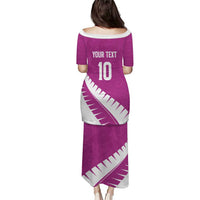 Custom New Zealand Cricket Family Matching Puletasi and Hawaiian Shirt Kiwi Birds Haka Dance Pink Fern Sporty Style LT03 - Polynesian Pride