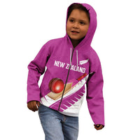 Custom New Zealand Cricket Kid Hoodie Kiwi Birds Haka Dance Pink Fern Sporty Style LT03 - Polynesian Pride