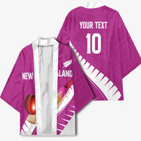 Custom New Zealand Cricket Kimono Kiwi Birds Haka Dance Pink Fern Sporty Style LT03 - Polynesian Pride