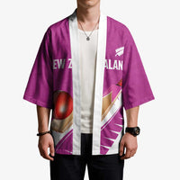 Custom New Zealand Cricket Kimono Kiwi Birds Haka Dance Pink Fern Sporty Style LT03 - Polynesian Pride