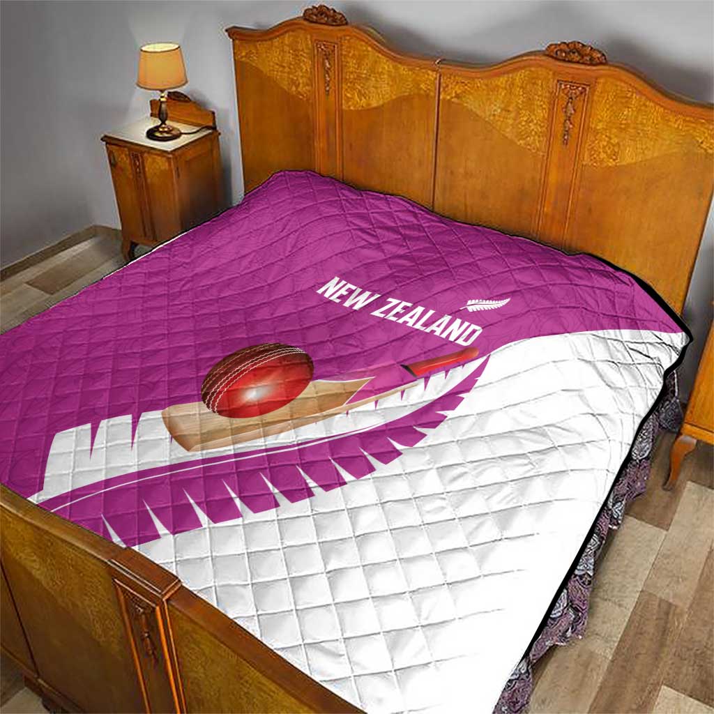New Zealand Cricket Quilt Kiwi Birds Haka Dance Pink Fern Sporty Style LT03 - Polynesian Pride