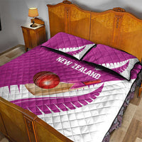 New Zealand Cricket Quilt Bed Set Kiwi Birds Haka Dance Pink Fern Sporty Style LT03 - Polynesian Pride