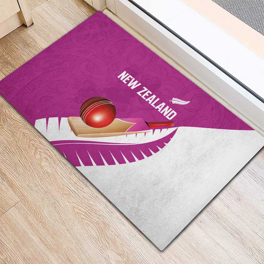 New Zealand Cricket Rubber Doormat Kiwi Birds Haka Dance Pink Fern Sporty Style LT03 - Polynesian Pride