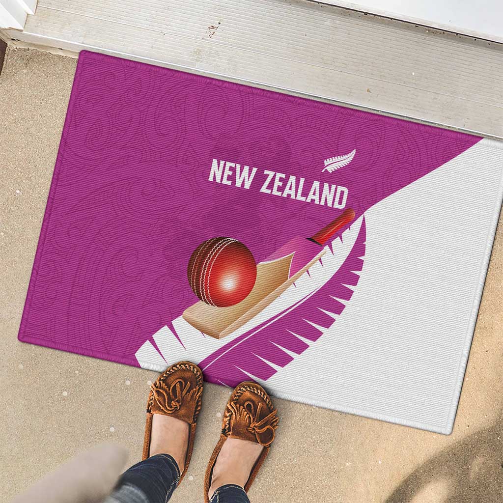 New Zealand Cricket Rubber Doormat Kiwi Birds Haka Dance Pink Fern Sporty Style LT03 - Polynesian Pride