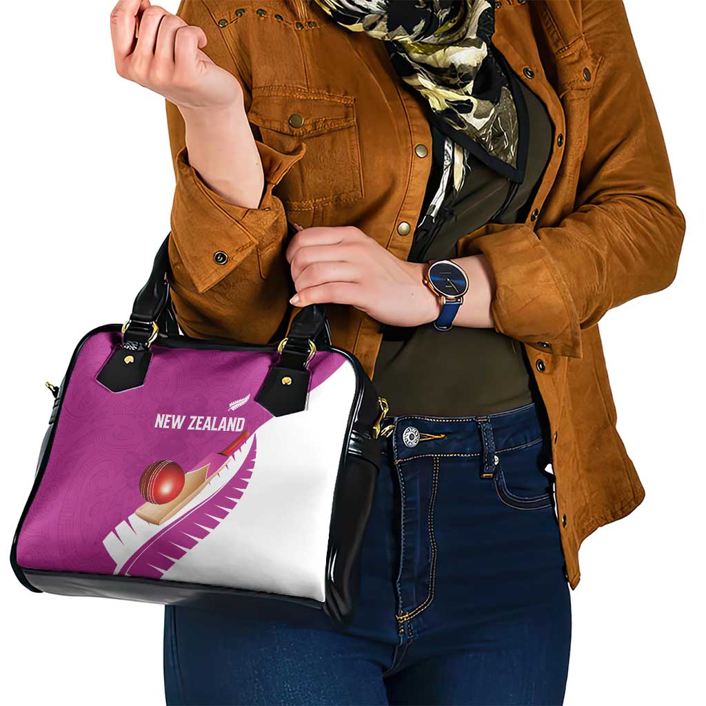 New Zealand Cricket Shoulder Handbag Kiwi Birds Haka Dance Pink Fern Sporty Style LT03 - Polynesian Pride