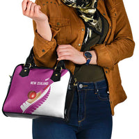New Zealand Cricket Shoulder Handbag Kiwi Birds Haka Dance Pink Fern Sporty Style LT03 - Polynesian Pride