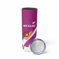 Custom New Zealand Cricket Skinny Tumbler Kiwi Birds Haka Dance Pink Fern Sporty Style LT03 - Polynesian Pride