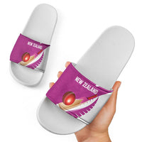 New Zealand Cricket Slide Sandals Kiwi Birds Haka Dance Pink Fern Sporty Style LT03 - Polynesian Pride