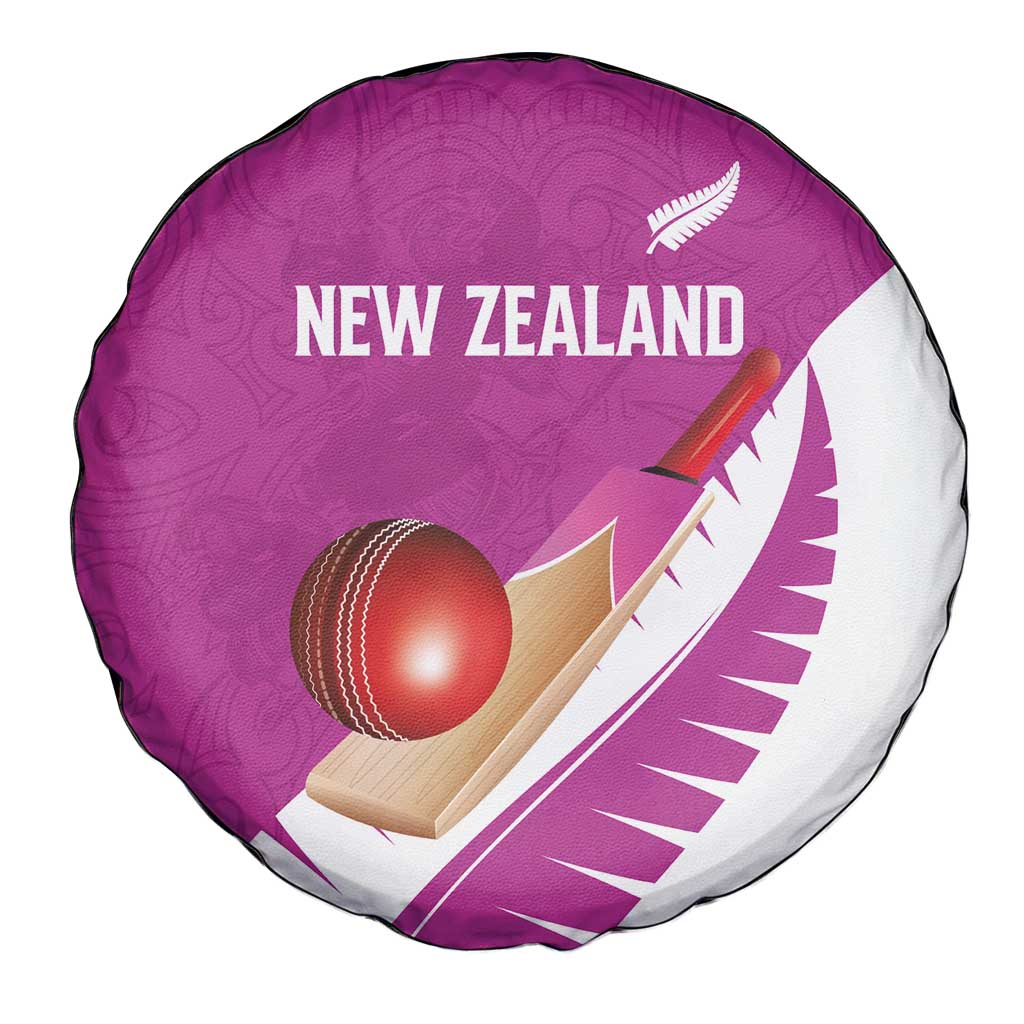 New Zealand Cricket Spare Tire Cover Kiwi Birds Haka Dance Pink Fern Sporty Style LT03 - Polynesian Pride