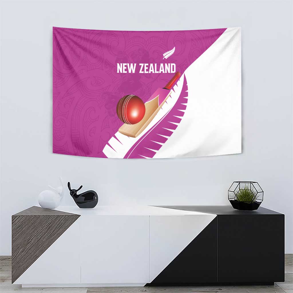 New Zealand Cricket Tapestry Kiwi Birds Haka Dance Pink Fern Sporty Style LT03 - Polynesian Pride