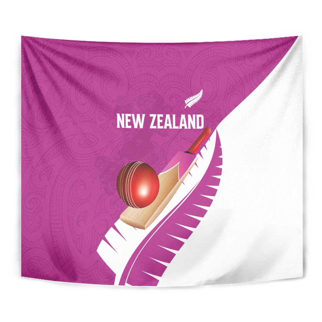 New Zealand Cricket Tapestry Kiwi Birds Haka Dance Pink Fern Sporty Style LT03 - Polynesian Pride