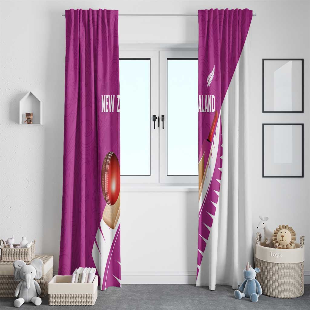 New Zealand Cricket Window Curtain Kiwi Birds Haka Dance Pink Fern Sporty Style LT03 - Polynesian Pride