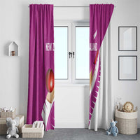 New Zealand Cricket Window Curtain Kiwi Birds Haka Dance Pink Fern Sporty Style LT03 - Polynesian Pride