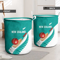 New Zealand Cricket Laundry Basket Kiwi Birds Haka Dance Turquoise Fern Sporty Style LT03 - Polynesian Pride
