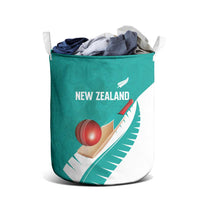 New Zealand Cricket Laundry Basket Kiwi Birds Haka Dance Turquoise Fern Sporty Style LT03 - Polynesian Pride