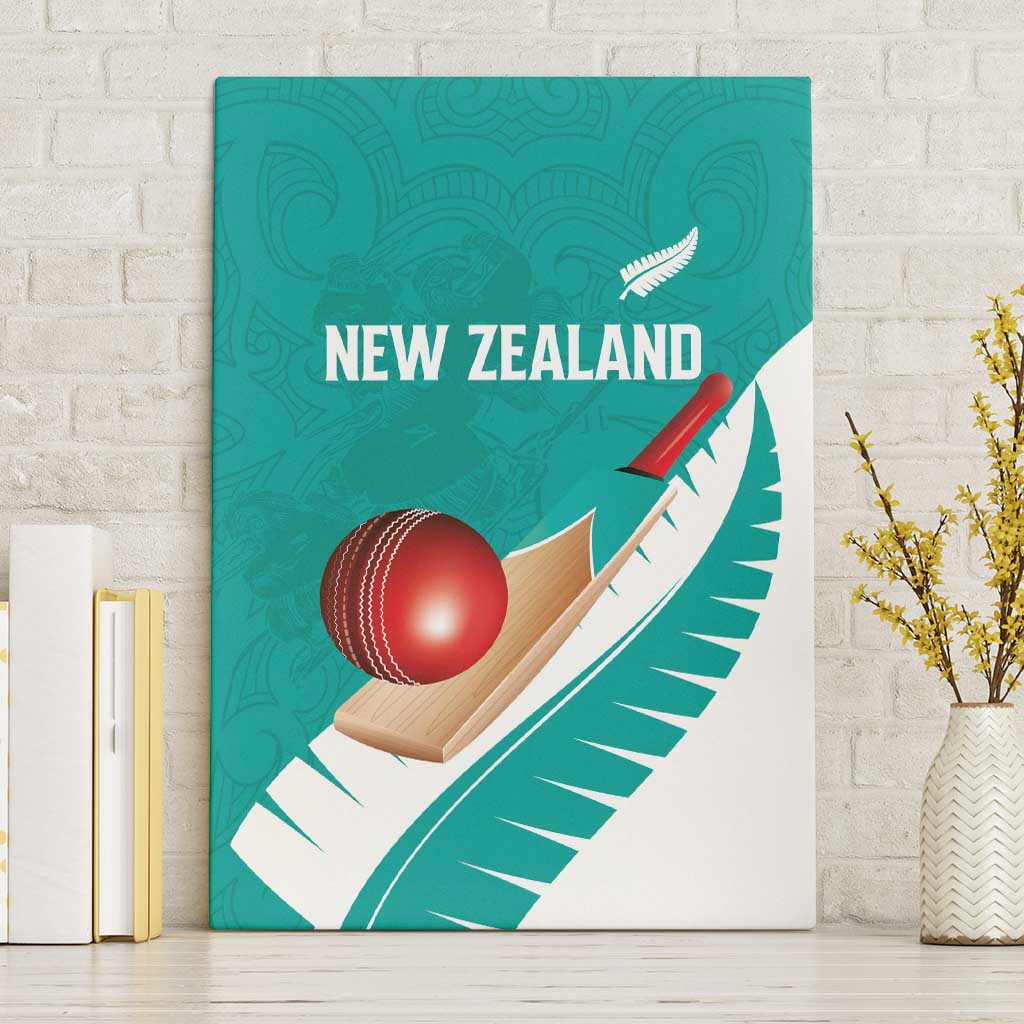 New Zealand Cricket Canvas Wall Art Kiwi Birds Haka Dance Turquoise Fern Sporty Style LT03 Without Frame Turquoise - Polynesian Pride