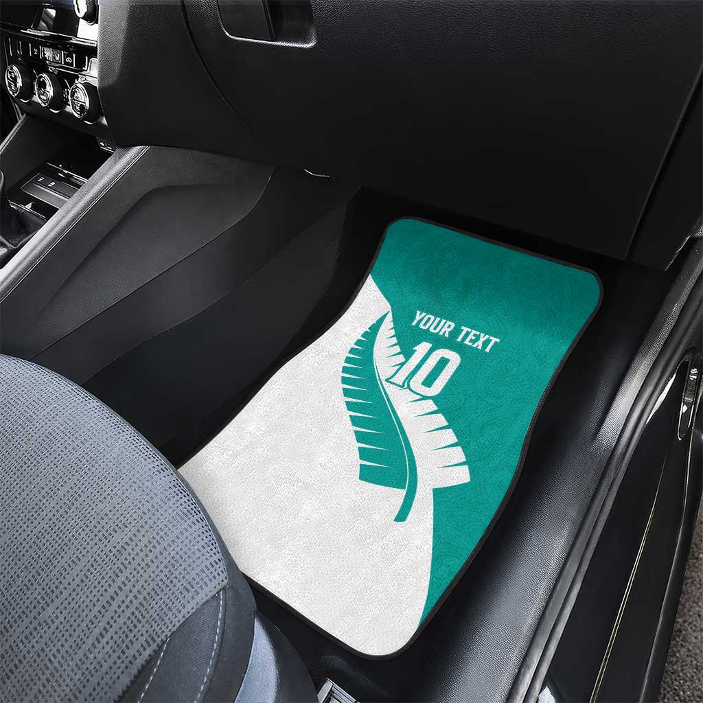 Custom New Zealand Cricket Car Mats Kiwi Birds Haka Dance Turquoise Fern Sporty Style LT03 - Polynesian Pride
