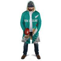 Custom New Zealand Cricket Cloak Kiwi Birds Haka Dance Turquoise Fern Sporty Style
