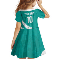 Custom New Zealand Cricket Family Matching Off Shoulder Maxi Dress and Hawaiian Shirt Kiwi Birds Haka Dance Turquoise Fern Sporty Style LT03 - Polynesian Pride