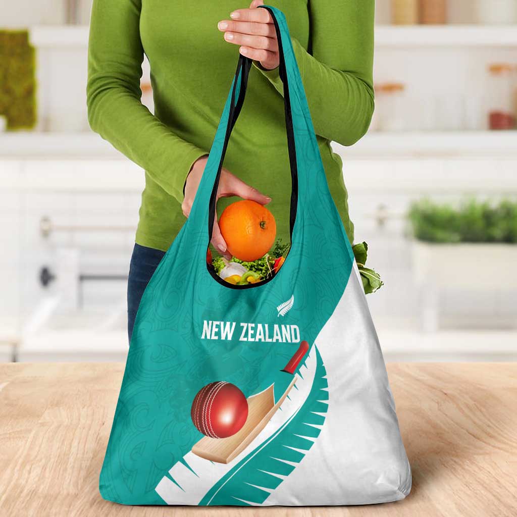 New Zealand Cricket Grocery Bag Kiwi Birds Haka Dance Turquoise Fern Sporty Style LT03 - Polynesian Pride