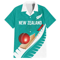 Custom New Zealand Cricket Hawaiian Shirt Kiwi Birds Haka Dance Turquoise Fern Sporty Style LT03 Turquoise - Polynesian Pride