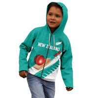 Custom New Zealand Cricket Kid Hoodie Kiwi Birds Haka Dance Turquoise Fern Sporty Style LT03 - Polynesian Pride