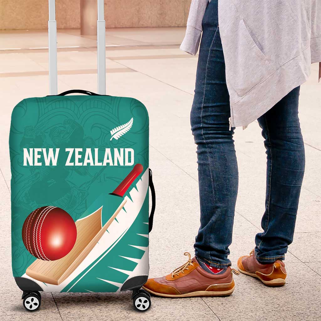 New Zealand Cricket Luggage Cover Kiwi Birds Haka Dance Turquoise Fern Sporty Style LT03 Turquoise - Polynesian Pride